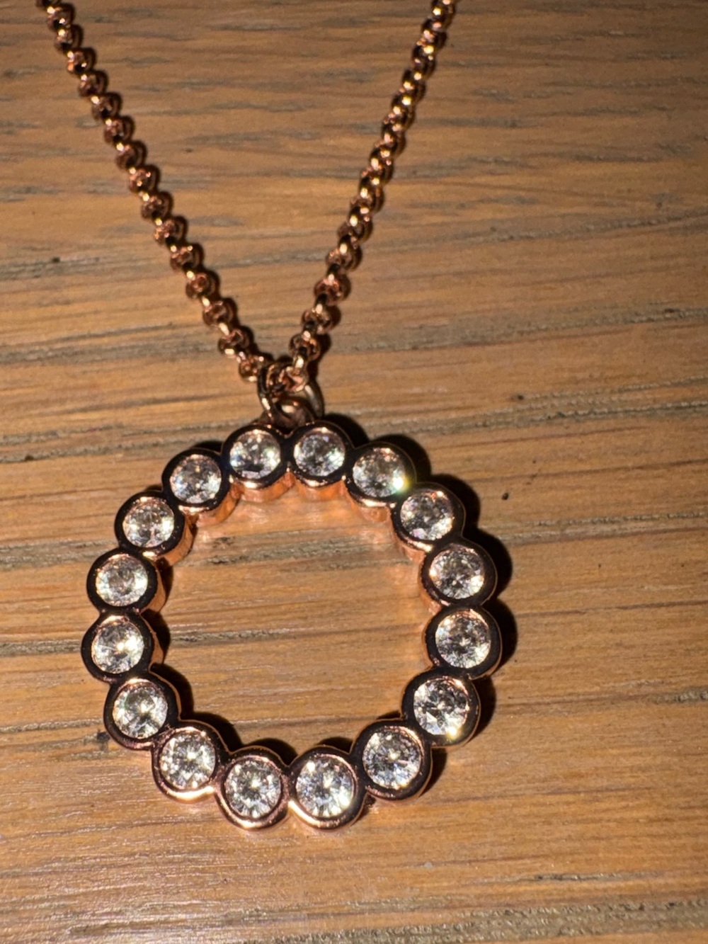 kate spade Rose Gold Crystal Circle Pendant Necklace